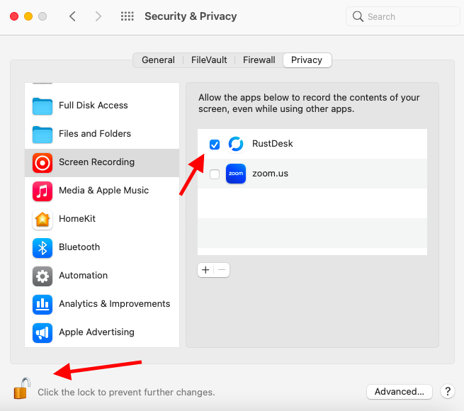 Screen Recording Permission